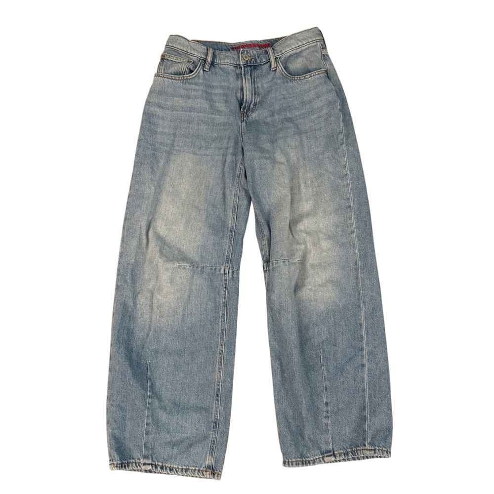 Lucky Brandโ Barrel Wide Leg Jeans Womens 6/28 Light Wash Excellent Curved Leg